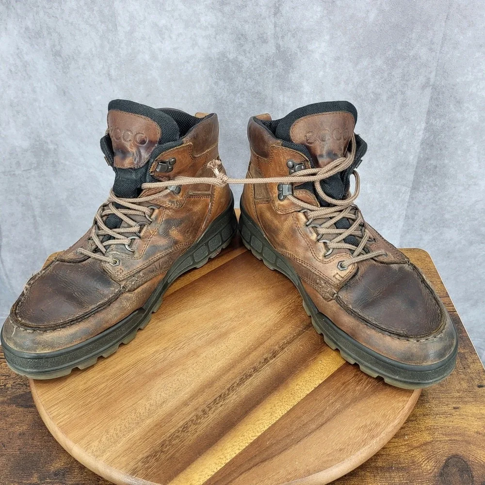 Ecco‎ Track II Hiking Boots Mens 46 U.S. 12 / 12.5 Brown Leather Waterproof